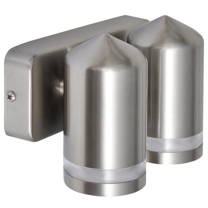 Lampa de perete cu led, cap conic, otel inoxidabil