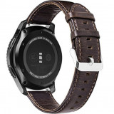 Cumpara ieftin Curea piele Smartwatch Samsung Galaxy Watch 4, Watch 4 Classic, Gear S2, iUni 20 mm Vintage Dark Coffee