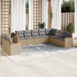 Gossi set canapele de gradina cu perne, 10 piese, bej, poliratan