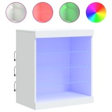 Servanta cu lumini LED, alb, 60,5x37x67 cm, DKD Home Decor