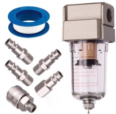 Filtru de aer uscator, set separator de apa cu fitinguri de 1/4&amp;quot; cu banda Teflon foto