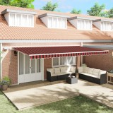 vidaXL Marchiză Manuală Retractabilă cu LED Portocalie și Maro 600x350 cm