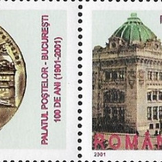 2001-LP 1575-100 de ani de la inaugurarea Palatului Postelor din Bucuresti
