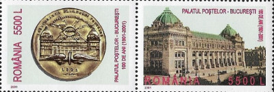 2001-LP 1575-100 de ani de la inaugurarea Palatului Postelor din Bucuresti foto