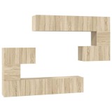Cumpara ieftin Set dulap TV, 8 piese, stejar sonoma, lemn prelucrat