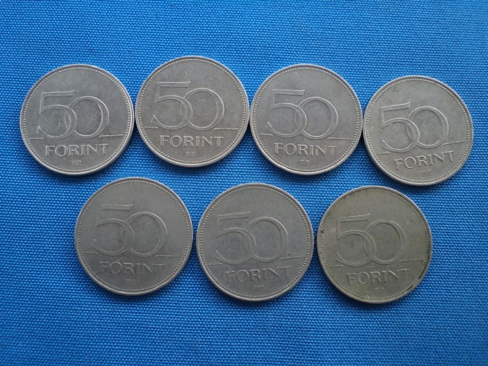 LOT 50 FORINT ANI DIFERITI 7 BUCATI-UNGARIA