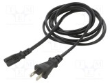 Cablu IEC C7 mamă 1,8m 2x0,75mm2 7A LIAN DUNG, negru