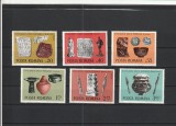ROMANIA 1976 LP 908 LP 909 LP 910 ARHEOLOGIE DACO-ROMANA SERIE+COLITE MNH NEST, Nestampilat