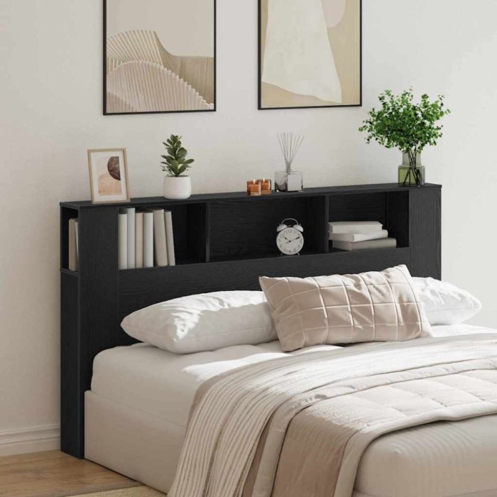 vidaXL Tablă de pat cu sertar Stejar negru 180 x 18.5 x 102.5 cm 862089
