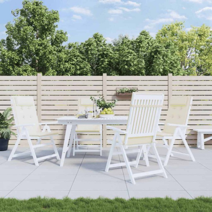vidaXL Perne scaun cu spătar &icirc;nalt, 4 buc, crem, țesătură Oxford