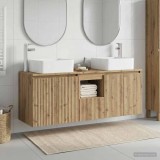 Cumpara ieftin Set dulap baie 3 buc. Stejar Artizanal 135 x 35 x 80 cm