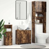 vidaXL Dulap de baie, stejar fumuriu, 60x33x61 cm, lemn prelucrat