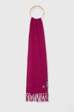 Moschino esarfa de lana culoarea violet, neted