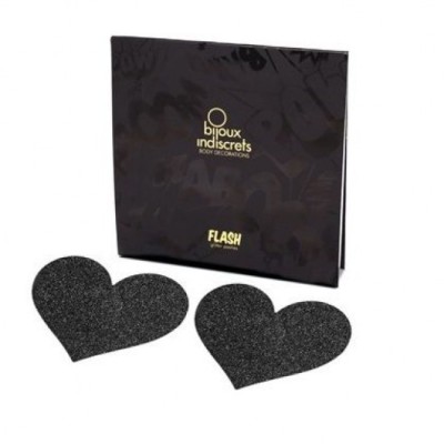 BIJOUX - INDISCRETS FLASH BLACK HEART NIPPLE CUTS foto