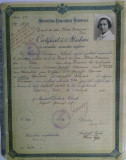 Certificat de absolvire Liceul de fete Oltea Doamna Iasi