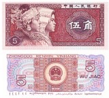 Bancnota China 5 Jiao 1980, P-883 UNC, Bancnote Asia
