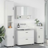 Cumpara ieftin Set de mobilier pentru baie 4 buc. Alb Lemn aranjat si metal