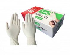 Manusi protectie latex albe pentru examinare semipudrate marimea L - 100 buc foto