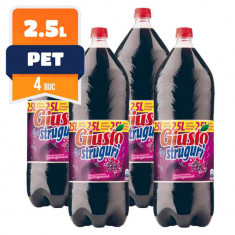 Bax 4 Sticle Suc de Struguri Rosii Giusto, 2.5 L, PET, Suc Fructe, Suc Struguri, Racoritoare, Suc 2,5L