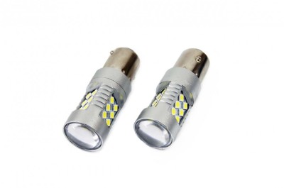 Set 2 becuri auto cu LED AMIO 12-24V, BA15S P21W , 24 SMD 3030 AutoDrive ProParts foto