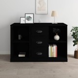 Servantă, negru, 104,5x35,5x67,5 cm, lemn prelucrat