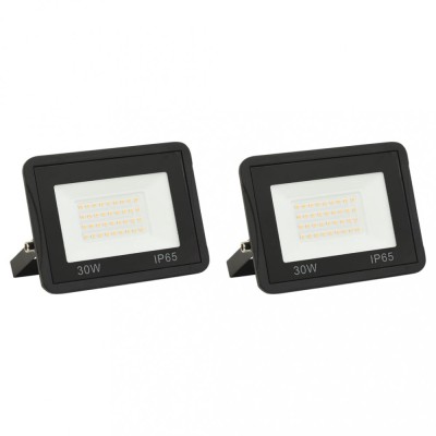 vidaXL Proiectoare cu LED, 30 W, 2 buc., alb cald foto