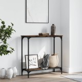 vidaXL Masă consolă, stejar afumat, 75x30,5x75 cm, lemn prelucrat