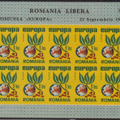 Romania Exil 1965 Emisiunea a XL-a EUROPA minicoala nedantelata