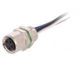Conector M8 Mamă 4 Pini Montare pe Panou Cu Piuliță