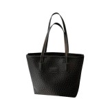 Geanta Tote Mare cu Fermoar, Design Retro si Textura Eleganta