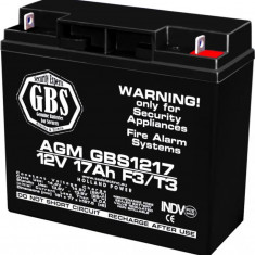 Acumulator, TED Electric GBS, 12V Sisteme Alarma, Dimensiuni 181 x 76 x 167 mm, Baterie 12V 17Ah F3