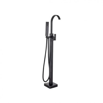 Baterie de Podea cu Cadru Patrat, Alama Sanitara, Negru, CF2036 ModernLight Concept foto