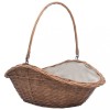 Cos pentru lemne de foc cu maner, natural, 60x44x55 cm, salcie