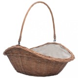 Cos pentru lemne de foc cu maner, natural, 60x44x55 cm, salcie GartenMobel Dekor, vidaXL