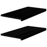Cumpara ieftin Glafuri 2 buc maro-negru 80x40x2 cm lemn masiv de stejar