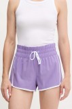 Rip Curl pantaloni scurți culoarea violet, cu imprimeu, high waist, 01QWBO