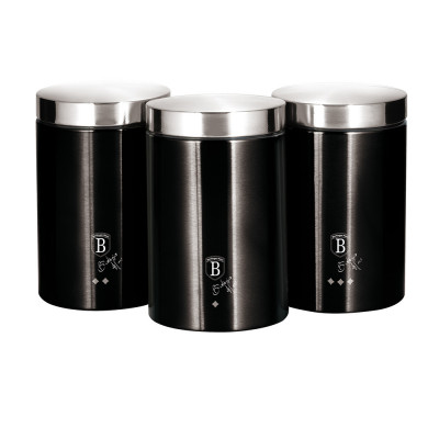 Set 3 recipiente pentru bucatarie Black Silver Berlinger Haus BH 6296 foto