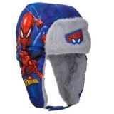 Caciula Trapper Hat Spiderman Albastră cu Blană Artificială pentru Copii, CMCLASS