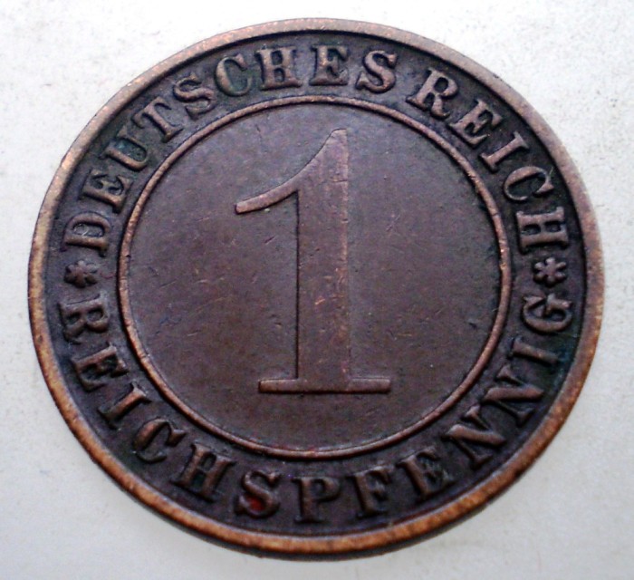 B.325 GERMANIA WEIMAR 1 REICHSPFENNIG 1936 D