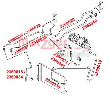 Conducta presiune variabila,aer conditionat VW SHARAN (7M8, 7M9, 7M6) (1995 - 2010) METZGER 2360041