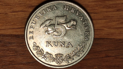 Croatia - moneda de colectie - 5 kuna 2000 - varietate rara text latin - superba foto