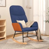 vidaXL Scaun balansoar, albastru, material textil