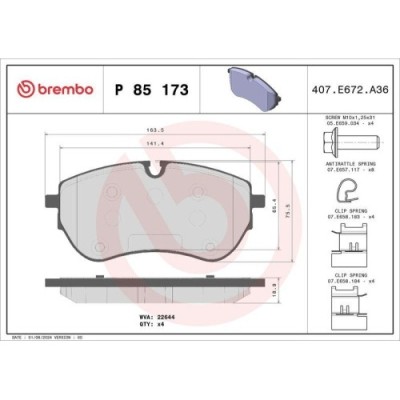 Placute frana Vw Amarok (2ha) 09.10-, Fata, BREMBO foto
