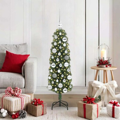 vidaXL Brad de Crăciun artificial Verde 120 cm PVC și oțel și plastic 3394926 foto