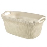 Coș rufe, impletit, Curver KNIT 40L, Alb, 40x39x33 cm, Strend Pro