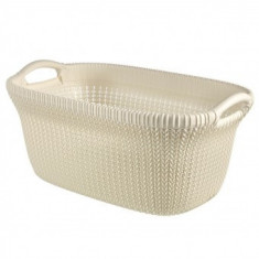 Co? rufe, impletit, Curver KNIT 40L, Alb, 40x39x33 cm SCU Mania foto