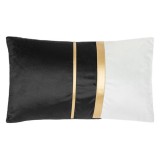Perna Decor Iarna Neagra Ecru Catifea Liniile Aurii 50x30cm, Oem