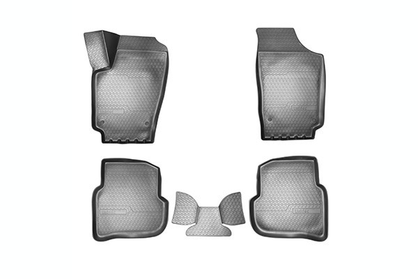 SET COVORASE AUTO CAUCIUC FIT VOLKSWAGEN POLO (SD) 3D (2010-) - 5 PCS