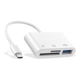 Cumpara ieftin Cititor de carduri 4in1, SD cu USB C, adaptor SD MicroSD USB - Alb