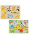 Goki African Baby Animals &amp; Zoo Animals, Lift Out Puzzle (1240209/1240262)